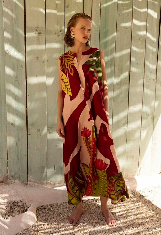 SHEL DRESS BURGUNDY