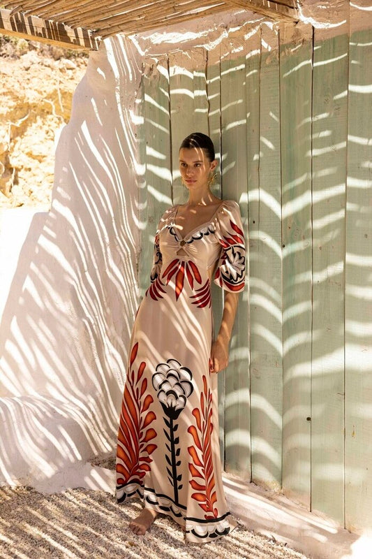 IRISA DRESS BEIGE - Vesta Donna