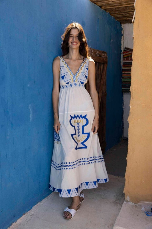 DEMETRA DRESS BLUE - Vesta Donna