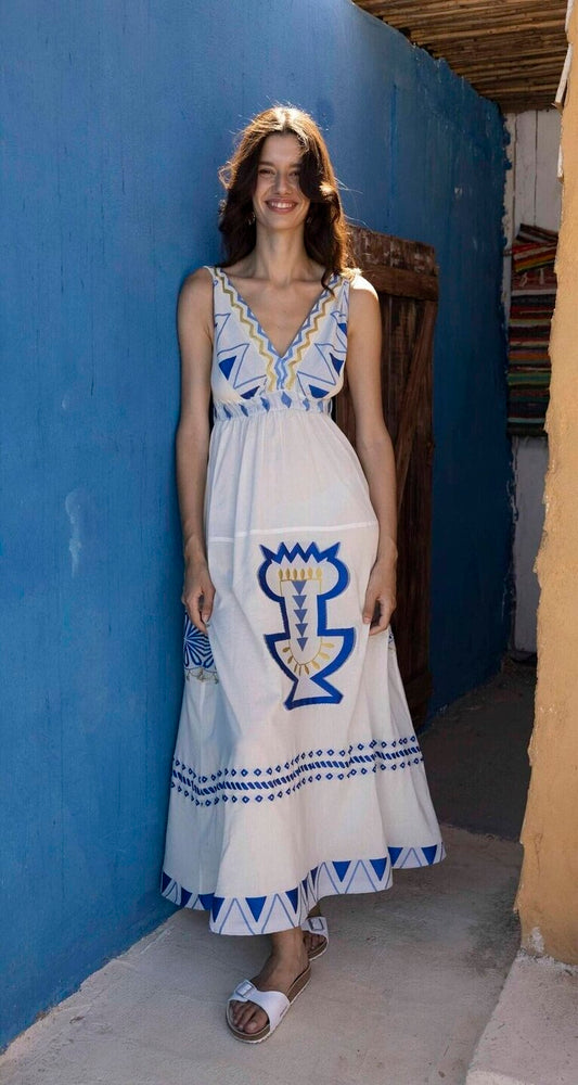 DEMETRA DRESS BLUE - Vesta Donna