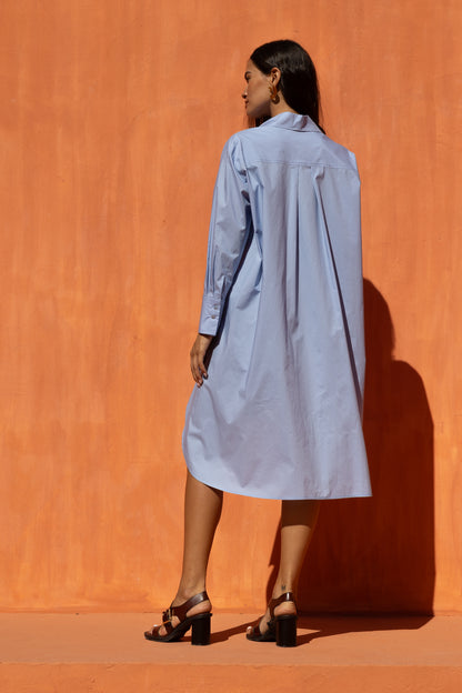SOLSTICE KISS SHIRT DRESS CIEL