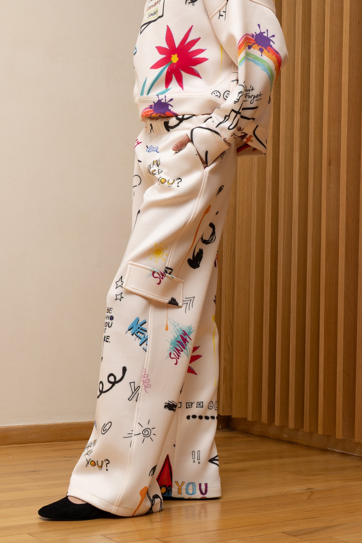 SUNDAY MOOD PRINTED SET ECRU