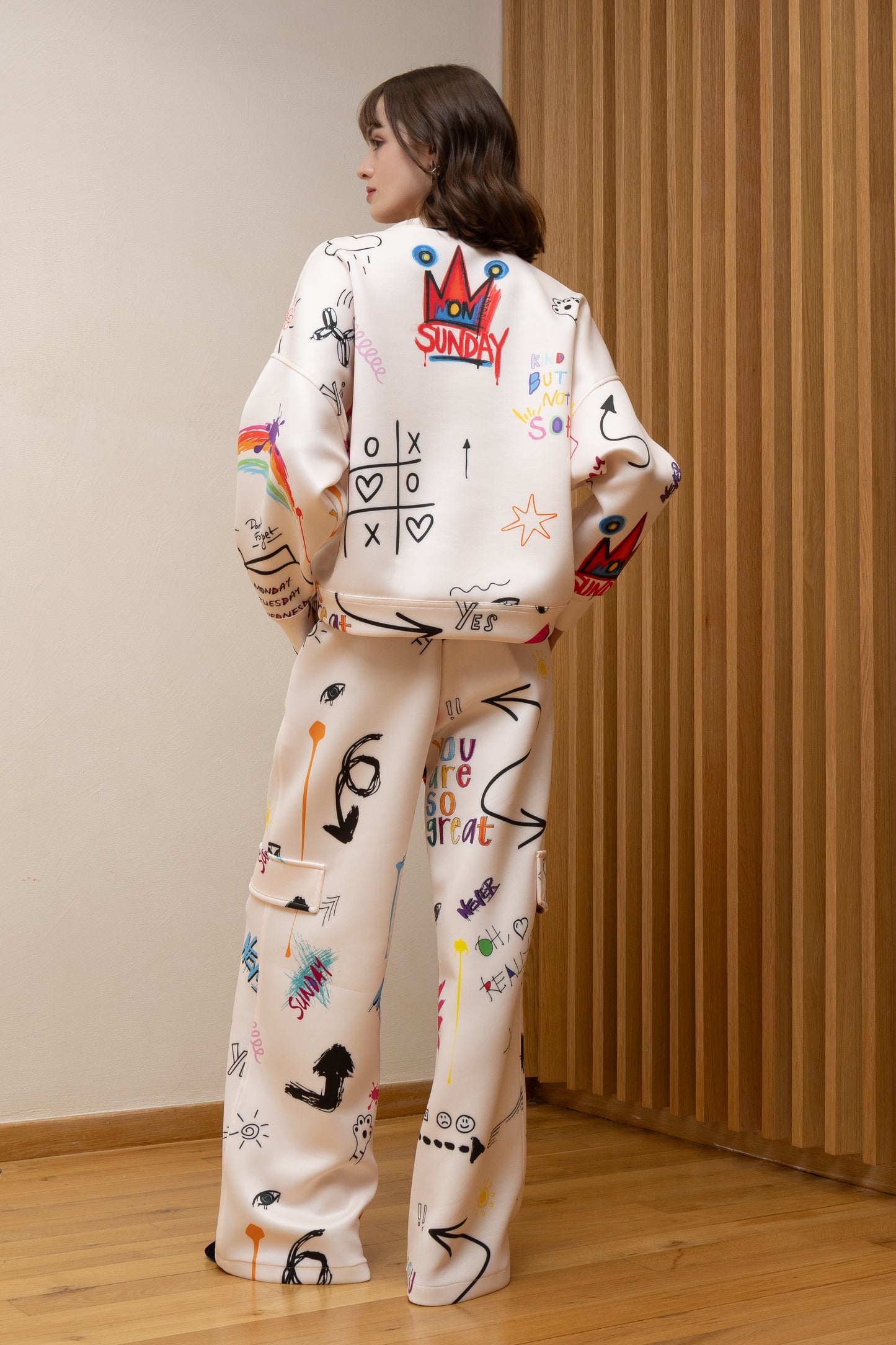 SUNDAY MOOD PRINTED SET ECRU
