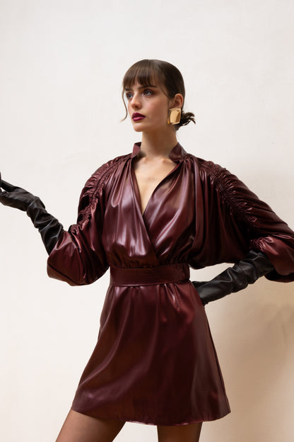 GUZI DRESS BORDEAUX