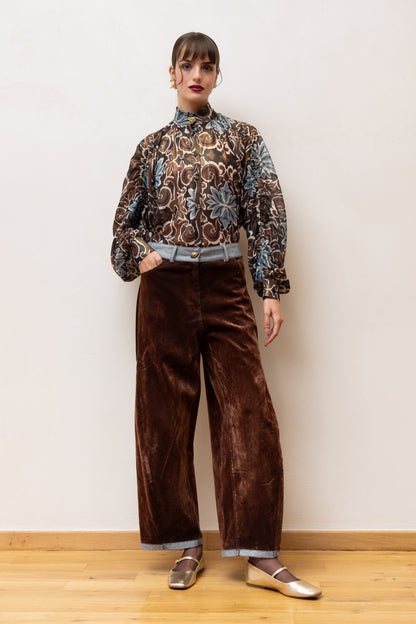 THINA PAISLEY RUFFLE SHIRT