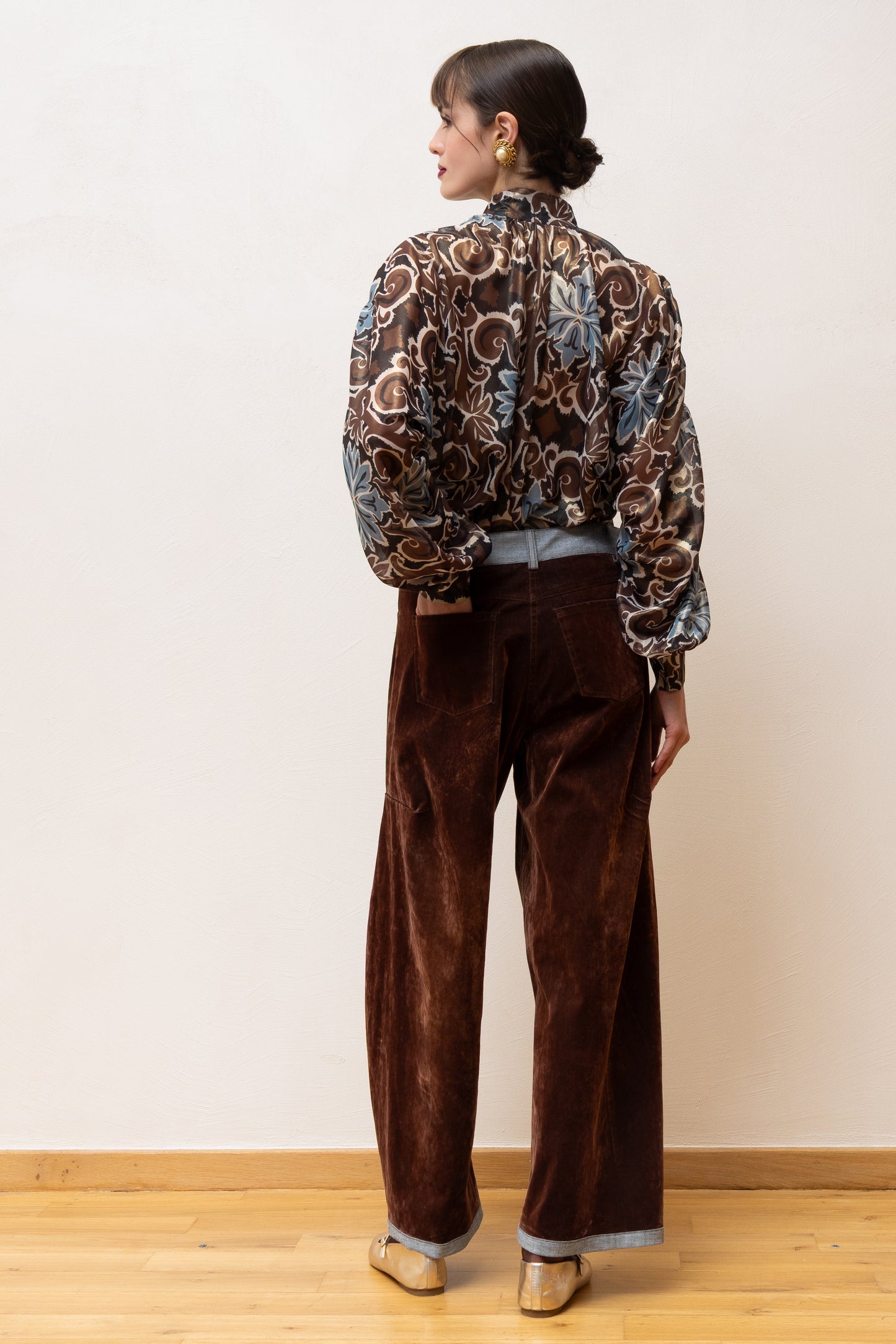 THINA PAISLEY RUFFLE SHIRT