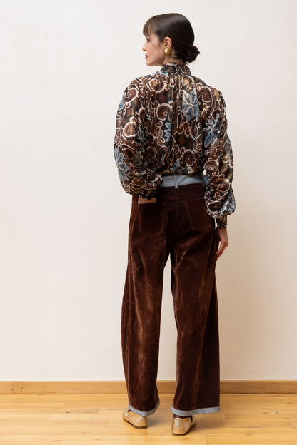 THINA PAISLEY RUFFLE SHIRT