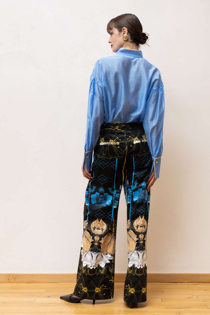 DINA LYOCELL CONTRAST SHIRT CIEL