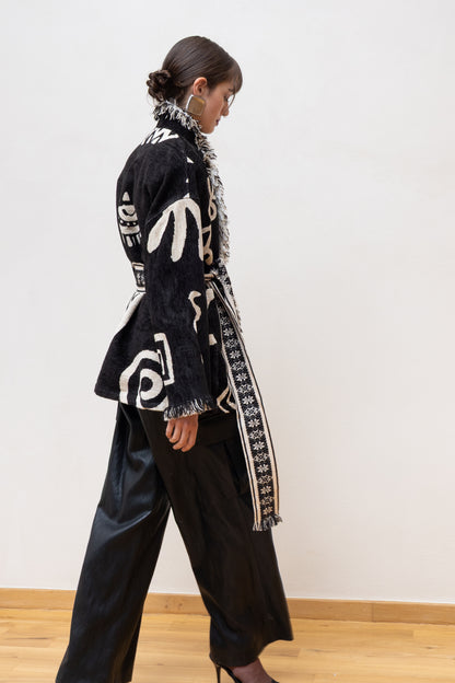 MONOCHROME ART CARDIGAN BLACK