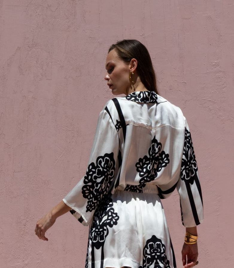  LIORA SET ECRU BLACK - Vesta Donna 