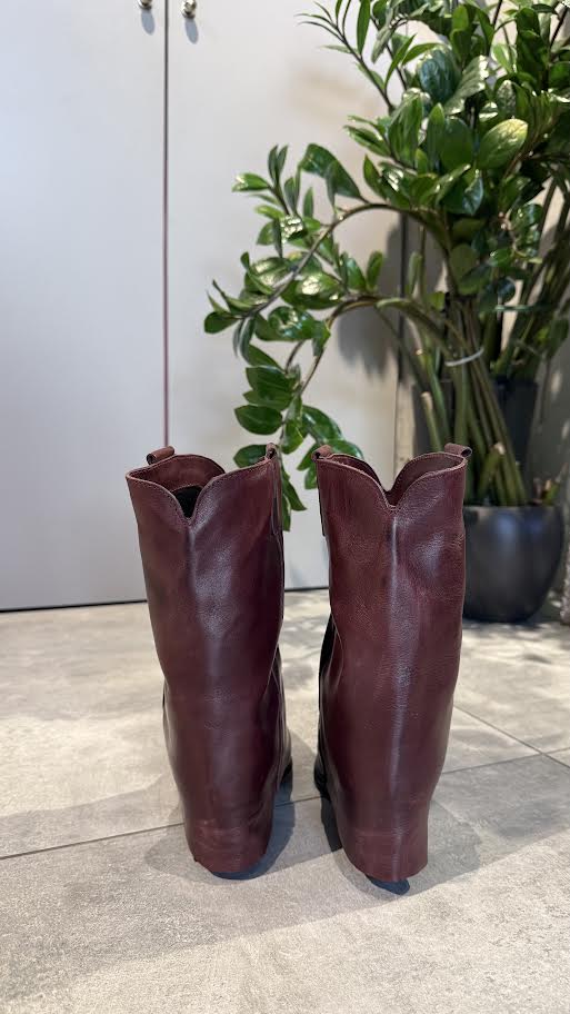 MISKA LEATHER BOOTS BORDEAUX