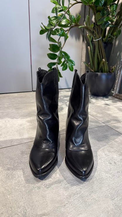  MISKA LEATHER BOOTS BLACK - Vesta Donna 