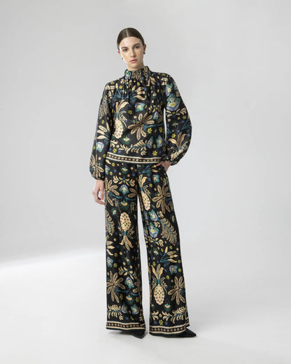 FLOWERS SATIN SET