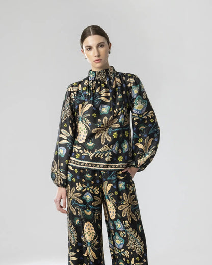 FLOWERS SATIN SET