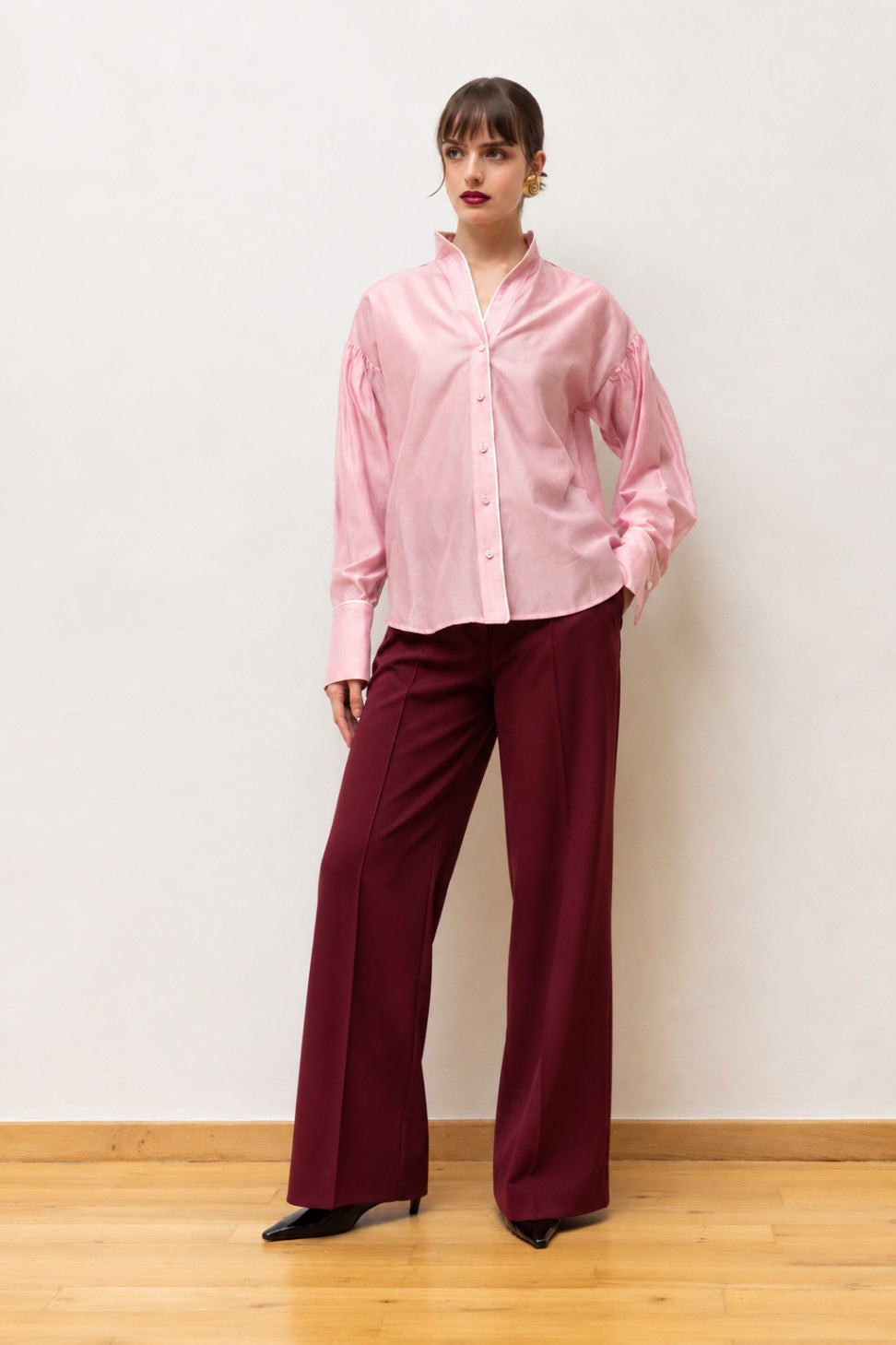 DINA LYOCELL CONTRAST SHIRT PINK