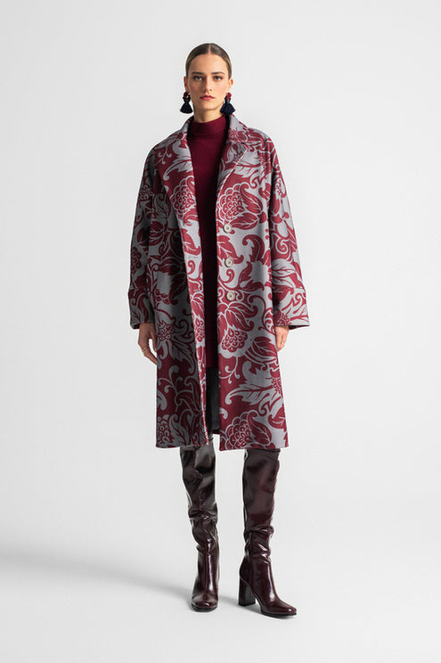 SCARLET LONG COAT BORDEAUX