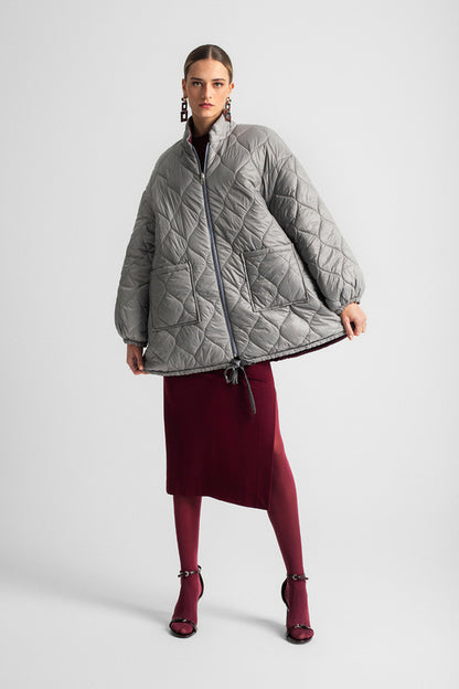 MARSHA DOUBLE FACED JACKET BORDEAUX GREY