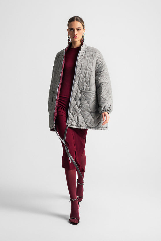 MARSHA DOUBLE FACED JACKET BORDEAUX GREY