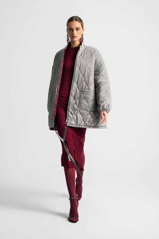 MARSHA DOUBLE FACED JACKET BORDEAUX GREY