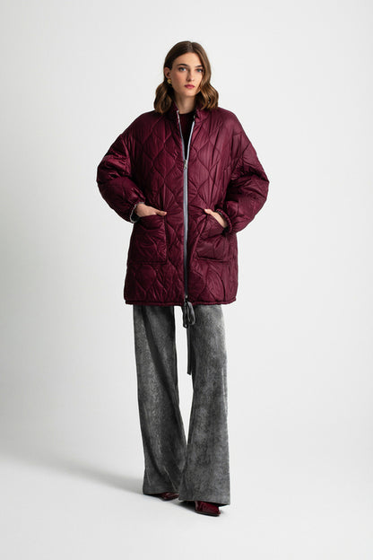MARSHA DOUBLE FACED JACKET BORDEAUX GREY