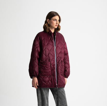 MARSHA DOUBLE FACED JACKET BORDEAUX GREY