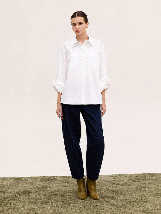  LIVIA RELAXED SHIRT WHITE - Vesta Donna 