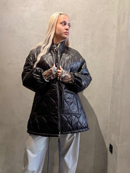 MARSHA DOUBLE FACED JACKET BLACK ECRU