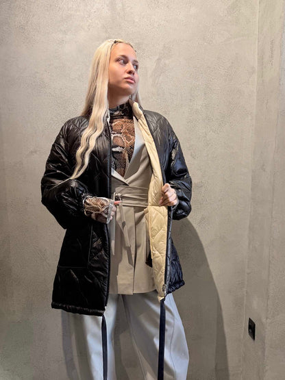 MARSHA DOUBLE FACED JACKET BLACK ECRU