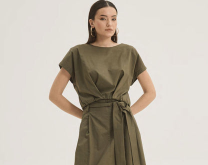  SANDRA CROP TOP KHAKI - Vesta Donna 