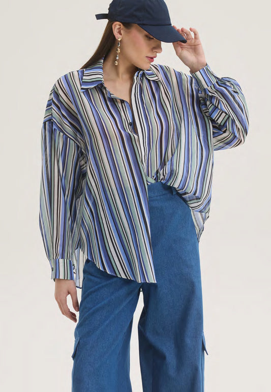 AMMY SHIRT STRIPES BLUE