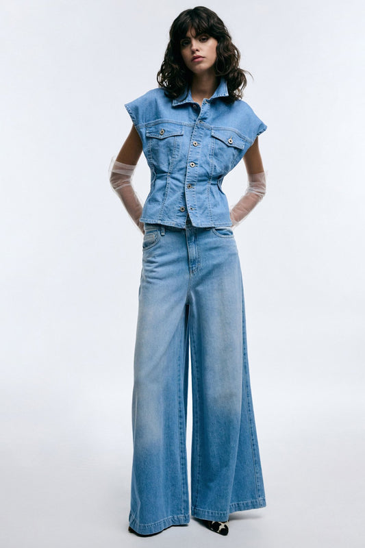 FLERIANA WIDE LEG JEANS LIGHT BLUE