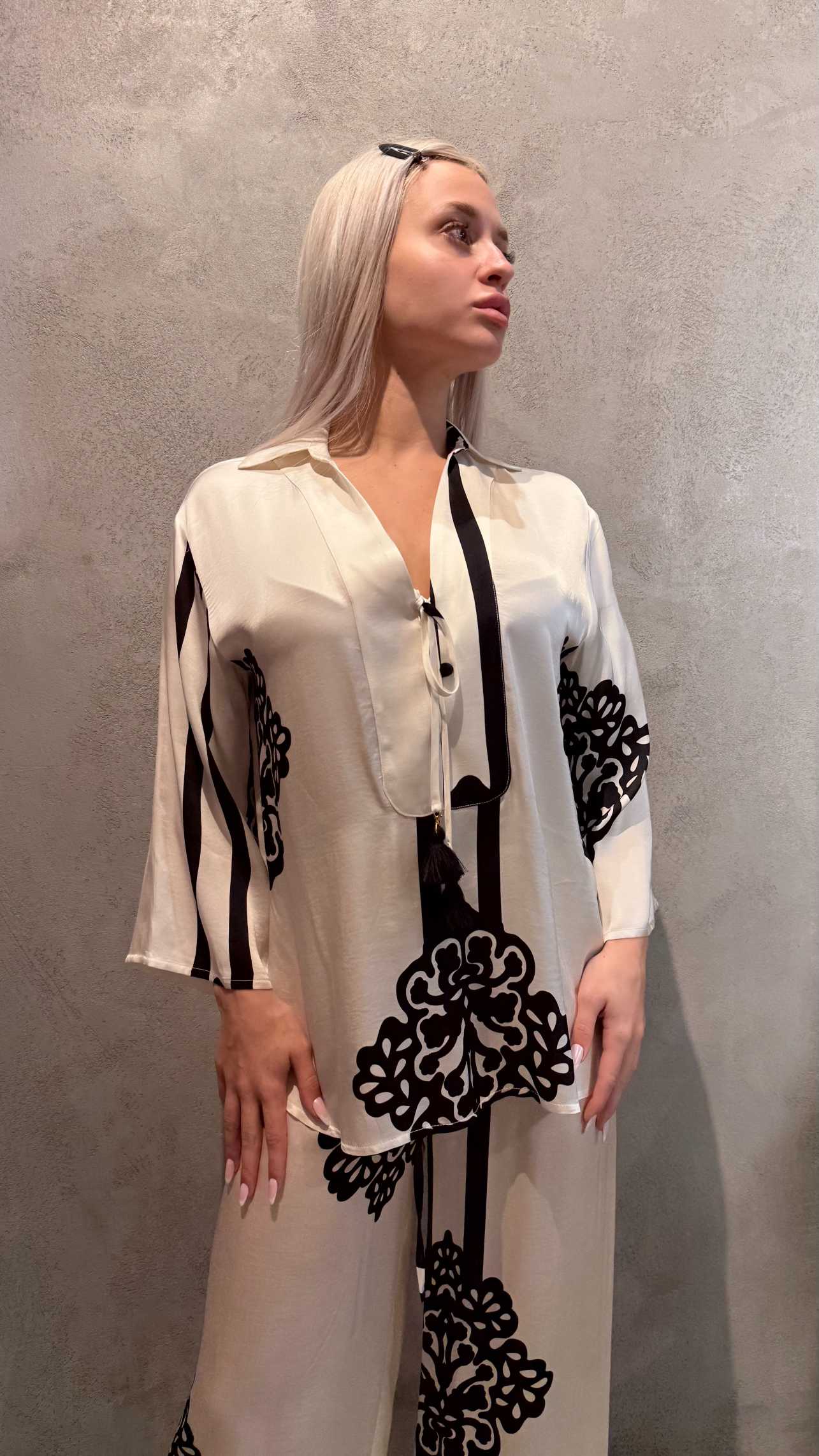 LIORA SET ECRU BLACK - Vesta Donna 