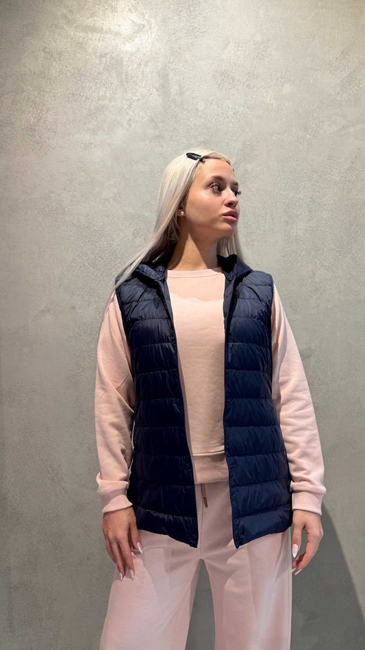 MARINA SLEEVELESS JACKET DARK BLUE