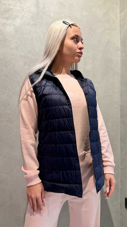 MARINA SLEEVELESS JACKET DARK BLUE