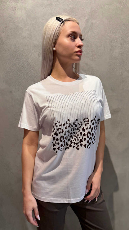  ANIMAL & STRASS T-SHIRT - Vesta Donna 
