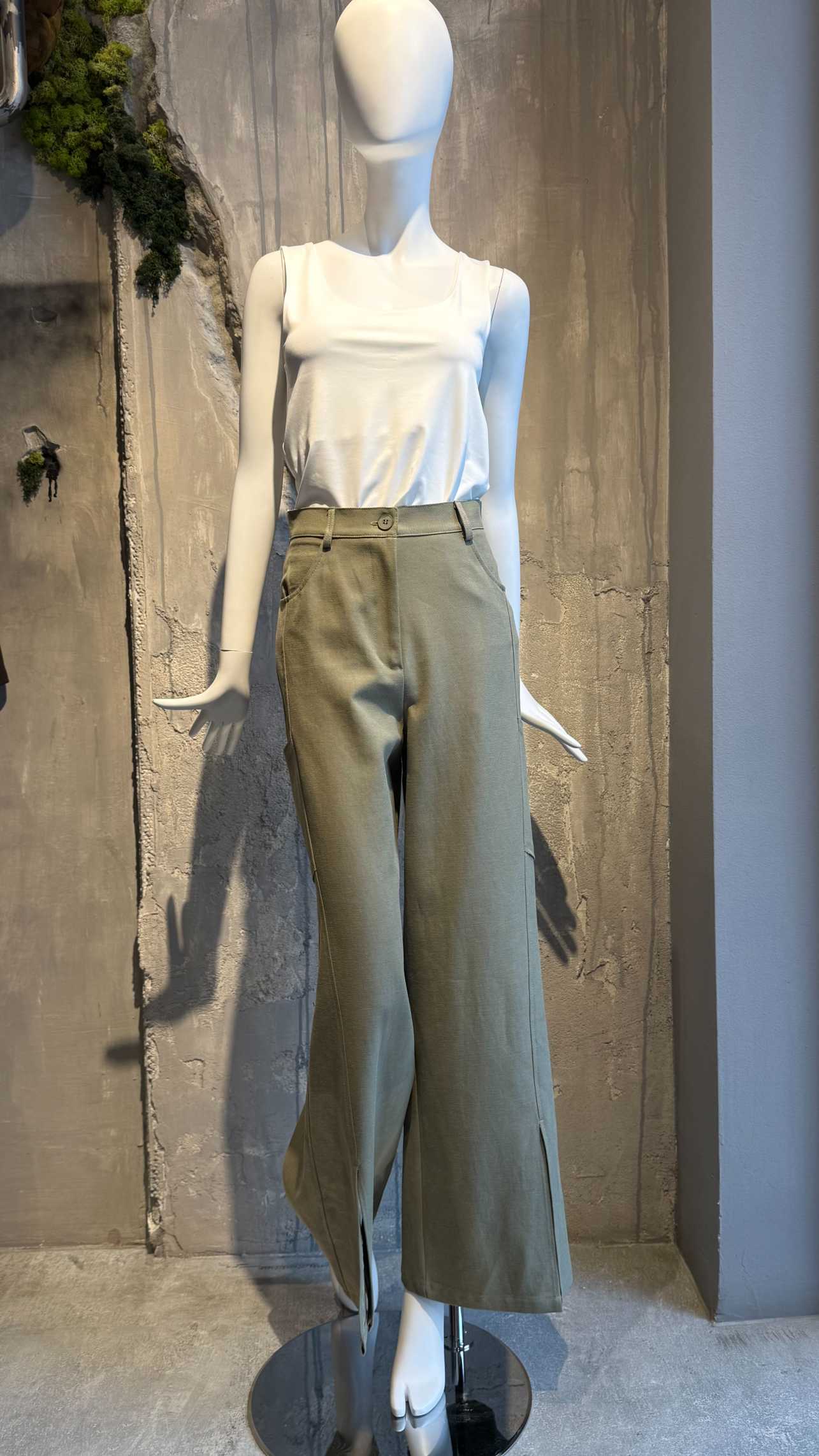  JANISH WIDE LEG PANTS KHAKI - Vesta Donna 