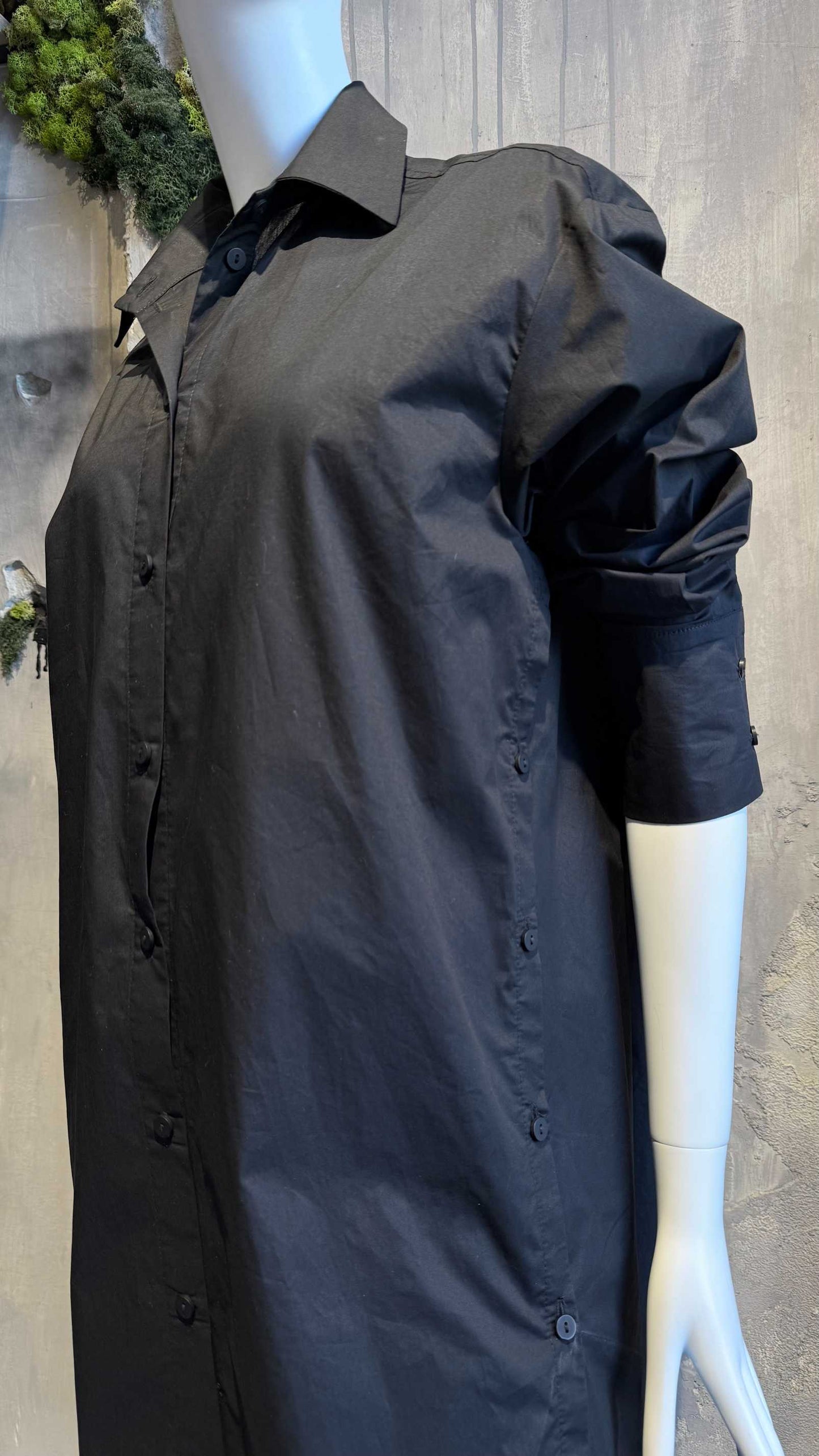  SOLSTICE KISS SHIRT DRESS BLACK - Vesta Donna 