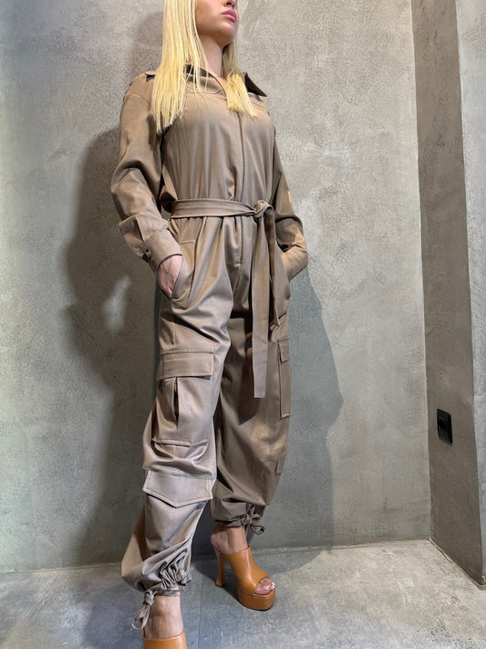 ZENAIDA JUMPSUIT BEIGE - Vesta Donna