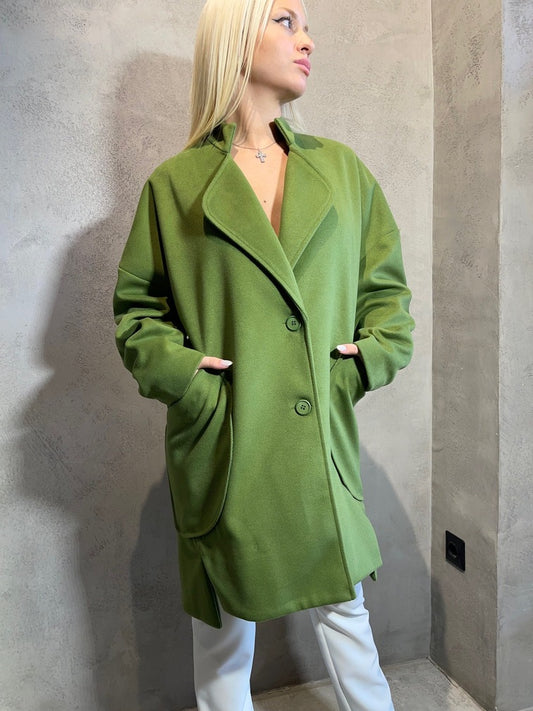 LYDIA COAT OLIVE - Vesta Donna