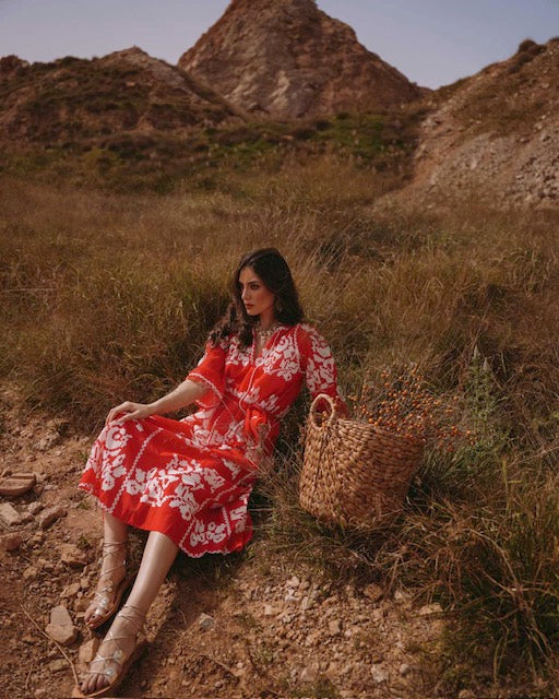 CELIA RED DRESS - Vesta Donna