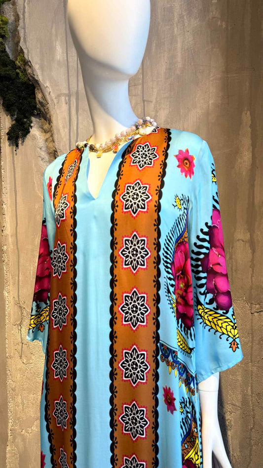 FREYA CAFTAN DRESS CIEL