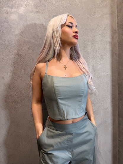 VIKTORIA BUSTIER TOP KHAKI