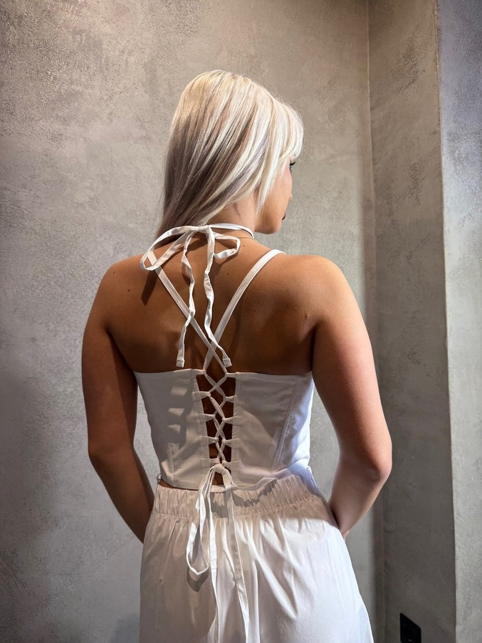 VIKTORIA BUSTIER TOP WHITE