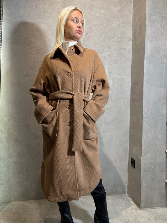 WILLOW COAT CAMEL - Vesta Donna
