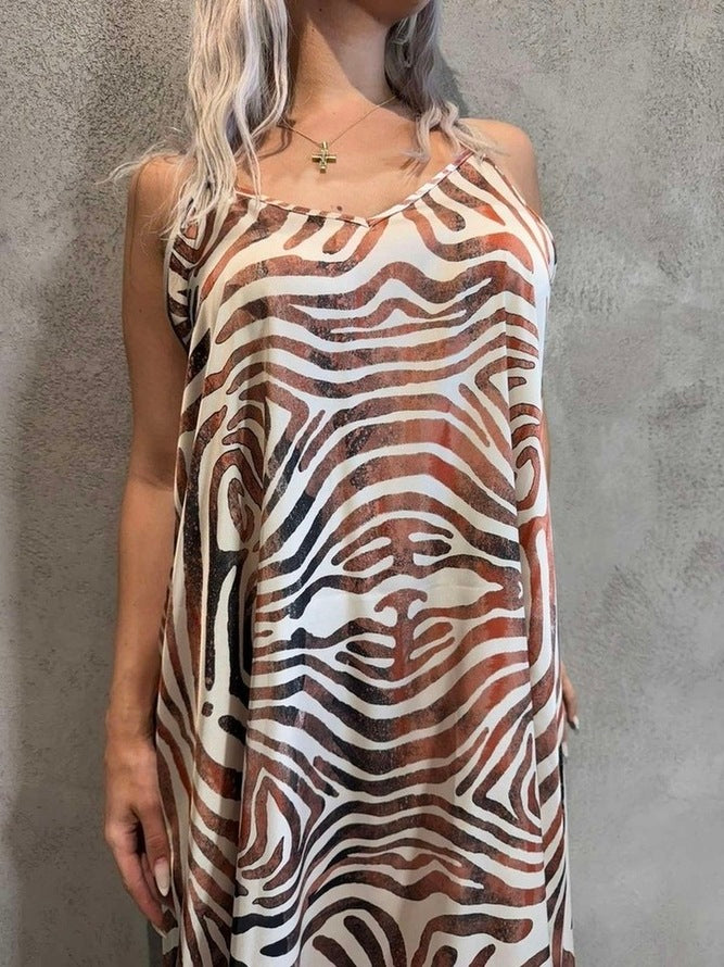 NALANI DRESS BROWN ZEBRA