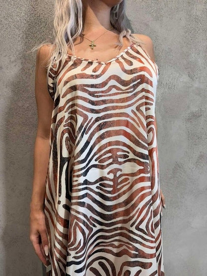 NALANI DRESS BROWN ZEBRA