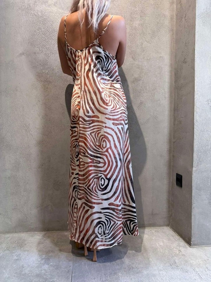 NALANI DRESS BROWN ZEBRA