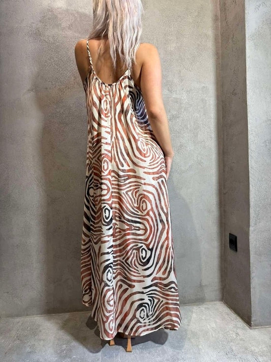 NALANI DRESS BROWN ZEBRA