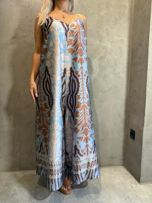 ISLA JUMPSUIT BROWN BLUE