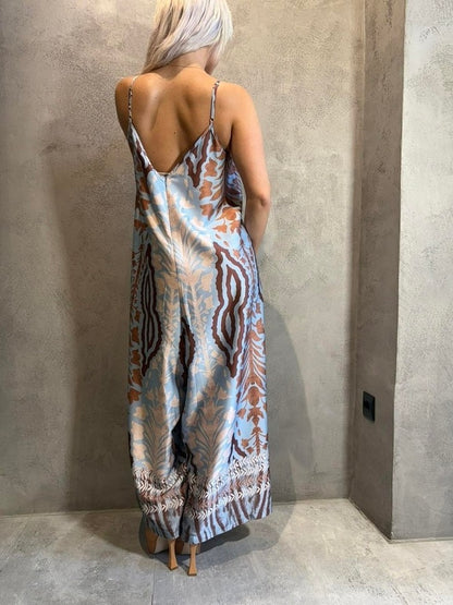 ISLA JUMPSUIT BROWN BLUE